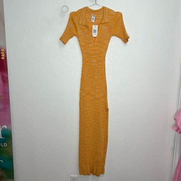 NWT L*Space Destination Knit Ribbed Apricot Bodycon Maxi Dress Medium Revolve - Picture 2 of 14